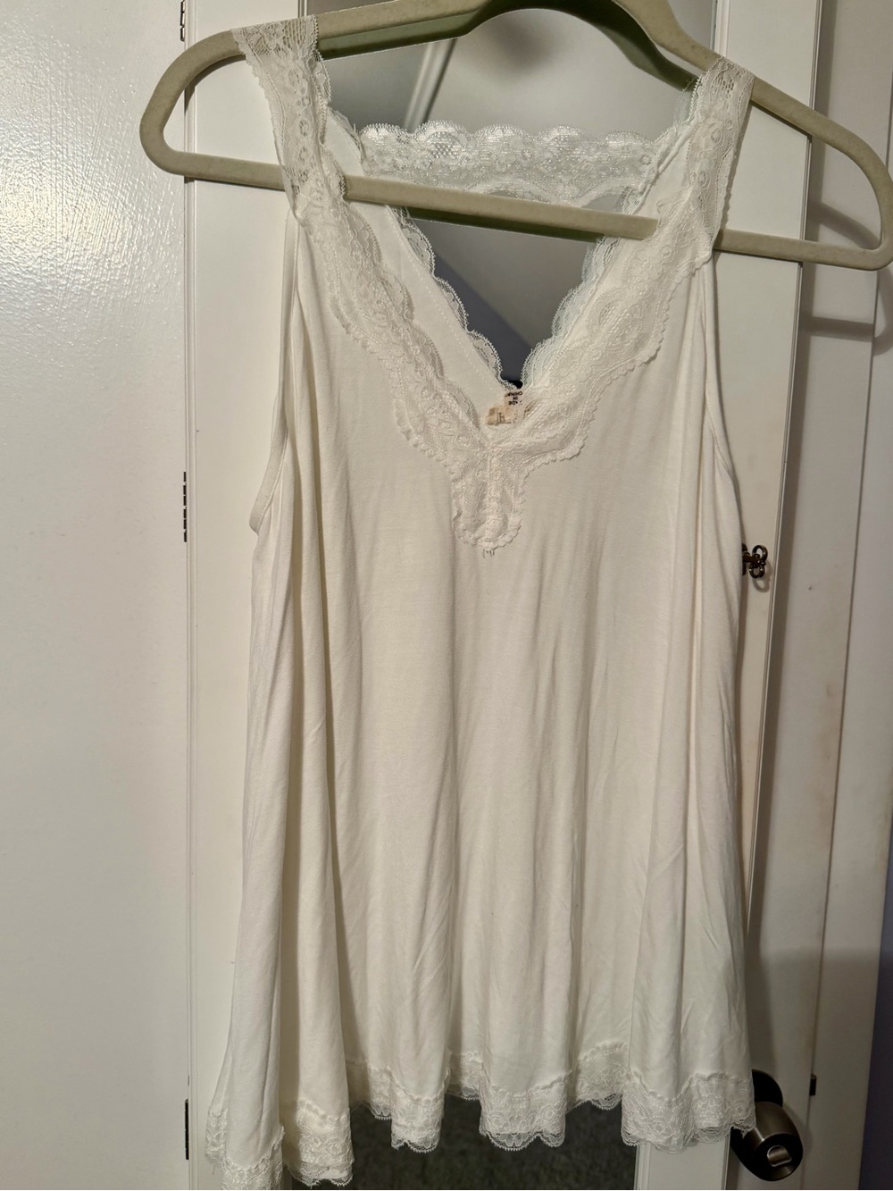 Women's white Lace-Trim Sleep Camisole